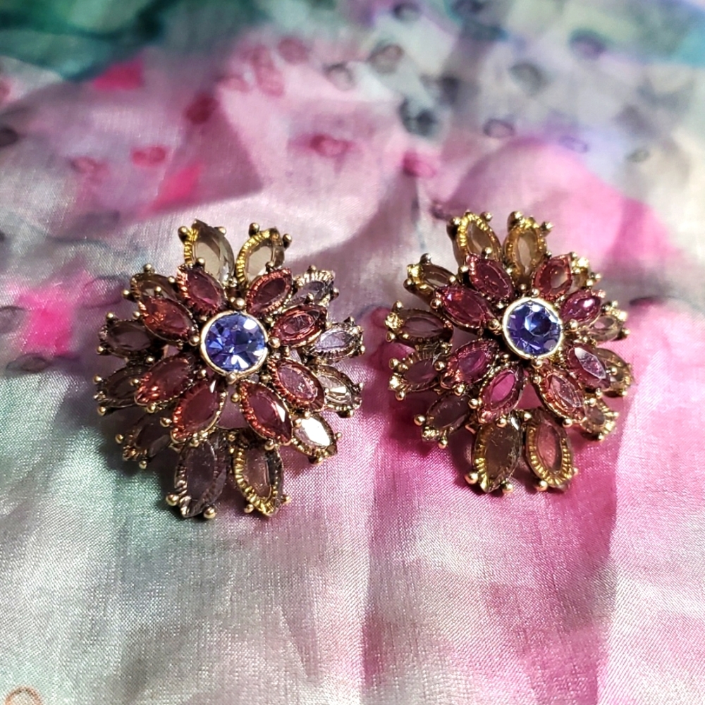 Rhinestone earrings Monet